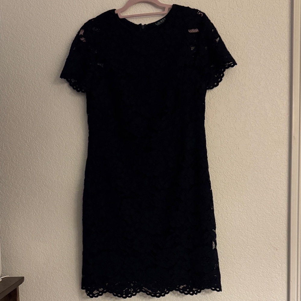 Ralph Lauren Navy Blue Lace Mini Dress